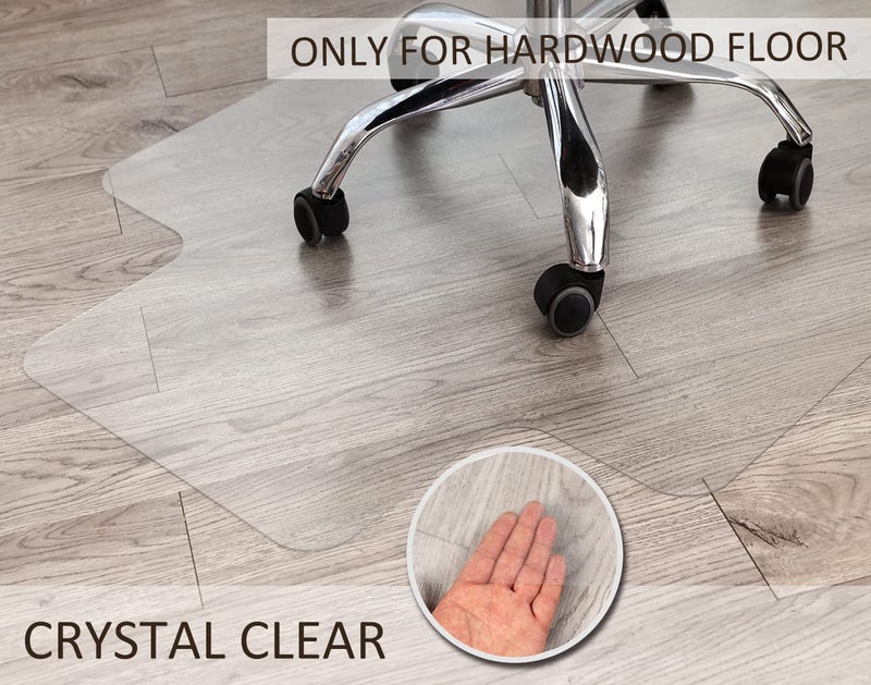 HOMEK Office Chair Mat for Hardwood Floor, 48â€x 36â€ Clear Floor Protector Mat for Office Chair, Vinyl Desk Chair Mat for Hard Floors, Easy Glide for Chairs - Image 4